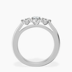 14kt White Gold Kinsley Three Stone Side Cushion Lab Diamond Ring side right image one