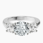 18ct White Gold Kinsley Three Stone Side Cushion Lab Diamond Ring front image