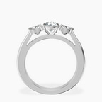 Platinum Kinsley Three Stone Side Cushion Lab Diamond Ring side right image one