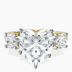 14kt Yellow Gold Kinsley Three Stone Side Cushion Lab Diamond Ring front image