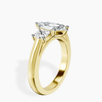 14kt Yellow Gold Kinsley Three Stone Side Cushion Lab Diamond Ring standing product image one