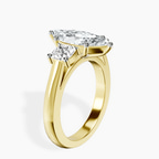 10kt Yellow Gold Kinsley Three Stone Side Cushion Lab Diamond Ring standing product image one
