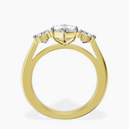 10kt Yellow Gold Kinsley Three Stone Side Cushion Lab Diamond Ring side right image one
