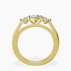 18kt Yellow Gold Kinsley Three Stone Side Cushion Lab Diamond Ring side right image one
