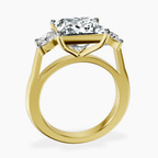 14kt Yellow Gold Kinsley Three Stone Side Cushion Lab Diamond Ring side right image one