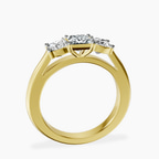 14kt Yellow Gold Kinsley Three Stone Side Cushion Lab Diamond Ring side right image one