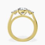 14ct Yellow Gold Kinsley Three Stone Side Cushion Lab Diamond Ring side right image one