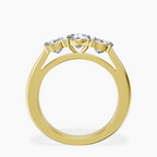 14kt Yellow Gold Kinsley Three Stone Side Cushion Lab Diamond Ring side right image one