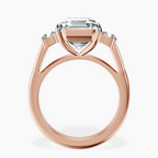 14kt Rose Gold Emery Three Stone Side Cushion Lab Diamond Ring side right image one