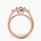 10kt Rose Gold Emery Three Stone Side Cushion Lab Diamond Ring side right image one