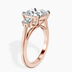 14kt Rose Gold Emery Three Stone Side Cushion Lab Diamond Ring standing product image one