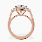 14kt Rose Gold Emery Three Stone Side Cushion Lab Diamond Ring side right image one