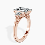14kt Rose Gold Emery Three Stone Side Cushion Lab Diamond Ring standing product image one