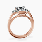 14kt Rose Gold Emery Three Stone Side Cushion Lab Diamond Ring side right image one