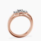 14kt Rose Gold Emery Three Stone Side Cushion Lab Diamond Ring side right image one