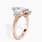 10kt Rose Gold Emery Three Stone Side Cushion Lab Diamond Ring standing product image one