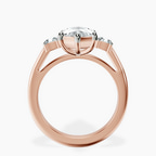 10kt Rose Gold Emery Three Stone Side Cushion Lab Diamond Ring side right image one