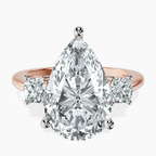 14kt Rose Gold Emery Three Stone Side Cushion Lab Diamond Ring front image
