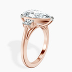 14kt Rose Gold Emery Three Stone Side Cushion Lab Diamond Ring standing product image one