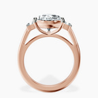 14kt Rose Gold Emery Three Stone Side Cushion Lab Diamond Ring side right image one