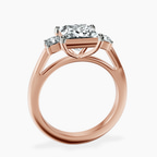 14kt Rose Gold Emery Three Stone Side Cushion Lab Diamond Ring side right image one