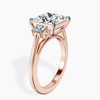 14kt Rose Gold Emery Three Stone Side Cushion Lab Diamond Ring standing product image one