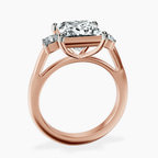 14kt Rose Gold Emery Three Stone Side Cushion Lab Diamond Ring side right image one