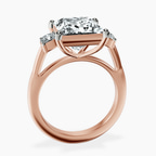 14kt Rose Gold Emery Three Stone Side Cushion Lab Diamond Ring side right image one