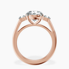 14kt Rose Gold Emery Three Stone Side Cushion Lab Diamond Ring side right image one