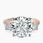 14kt Rose Gold Emery Three Stone Side Cushion Lab Diamond Ring front image