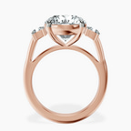 14kt Rose Gold Emery Three Stone Side Cushion Lab Diamond Ring side right image one