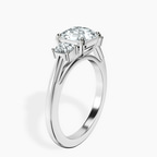 Platinum Emery Three Stone Side Cushion Lab Diamond Ring standing product image one