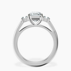 Platinum Emery Three Stone Side Cushion Lab Diamond Ring side right image one