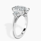 Platinum Emery Three Stone Side Cushion Lab Diamond Ring standing product image one