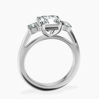 2.65 ct. radiant Emery Side Cushion Ring in 10kt white gold side right image one