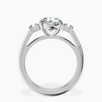 14ct White Gold Emery Three Stone Side Cushion Lab Diamond Ring side right image one