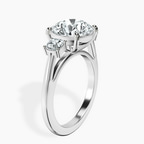 14kt White Gold Emery Three Stone Side Cushion Lab Diamond Ring standing product image one