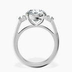 14kt White Gold Emery Three Stone Side Cushion Lab Diamond Ring side right image one