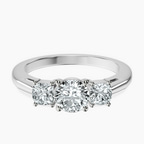 10kt White Gold Emery Three Stone Side Cushion Lab Diamond Ring front image