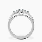10kt White Gold Emery Three Stone Side Cushion Lab Diamond Ring side right image one