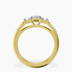 18kt Yellow Gold Emery Three Stone Side Cushion Lab Diamond Ring side right image one
