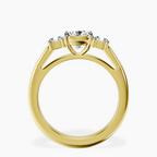 1.49 ct. cushion Emery Side Cushion Ring in 18kt yellow gold side right image one