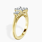 14kt Yellow Gold Emery Three Stone Side Cushion Lab Diamond Ring standing product image one