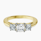 14kt Yellow Gold Emery Three Stone Side Cushion Lab Diamond Ring front image