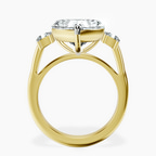 18kt Yellow Gold Emery Three Stone Side Cushion Lab Diamond Ring side right image one
