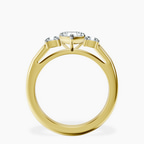 18kt Yellow Gold Emery Three Stone Side Cushion Lab Diamond Ring side right image one