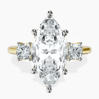 18kt Yellow Gold Emery Three Stone Side Cushion Lab Diamond Ring front image