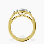 18ct Yellow Gold Emery Three Stone Side Cushion Lab Diamond Ring side right image one