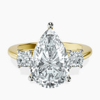 18kt Yellow Gold Emery Three Stone Side Cushion Lab Diamond Ring front image