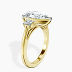 18kt Yellow Gold Emery Three Stone Side Cushion Lab Diamond Ring standing product image one